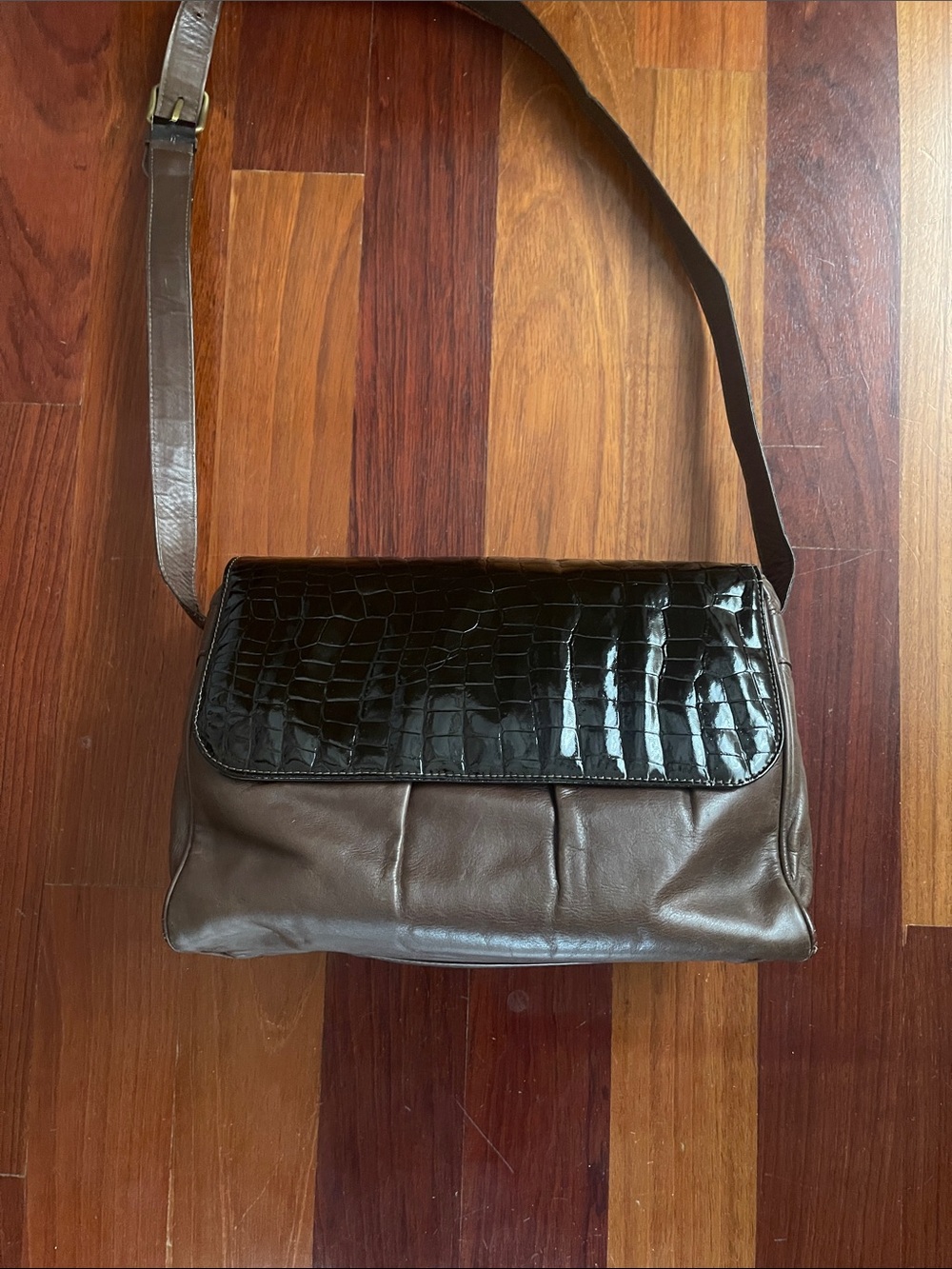 Fendi exotic leather crocodile bag in chocolate